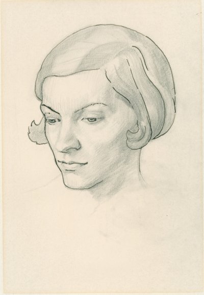 画家の妻の肖像、セリア・ファインズ（紙に鉛筆） 作： Noel Rooke
