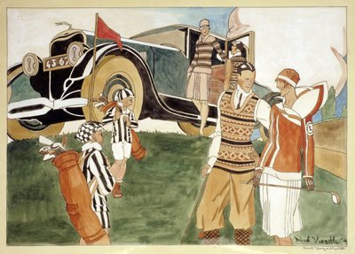 ファッションと自動車、1920 作： Noel Vargetta