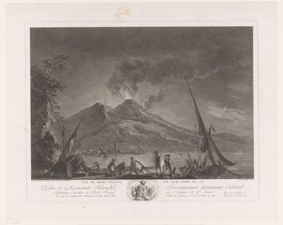 漁師とアクティブなベスビオのある風景 Vue du mont Vesuve tel quil etoit en 1757 (オブジェクトのタイトル) 作： Noël Le Mire