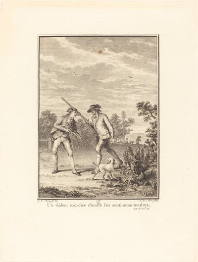 激しい運動は優しい感情を窒息させる 作： Noël Le Mire after Jean Michel Moreau