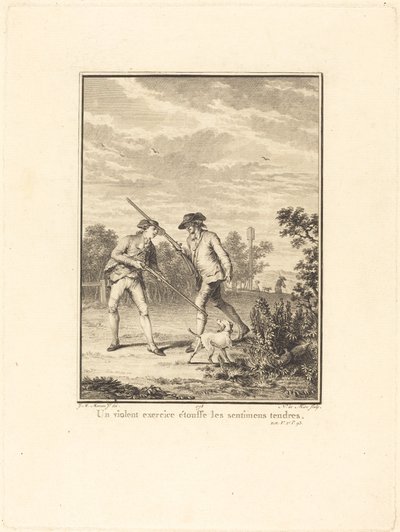 激しい運動は優しい感情を窒息させる 作： Noël Le Mire after Jean Michel Moreau