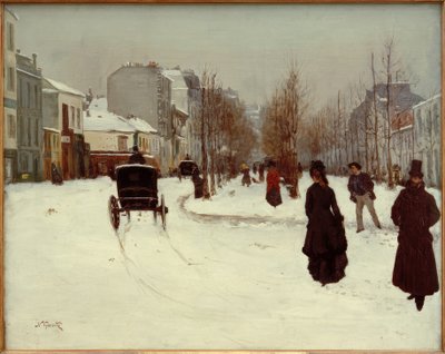 雪の中でクリシー通り 作： Norbert Goeneutte