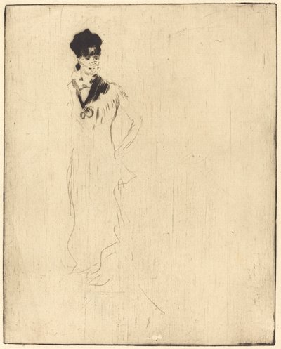 紫の若い女性のスケッチ 作： Norbert Goeneutte