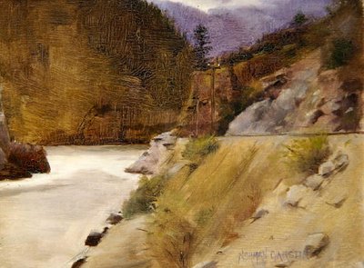 ヘルゲートキャニオン、フレーザーリバー、カナダ（油 作： Norman Garstin