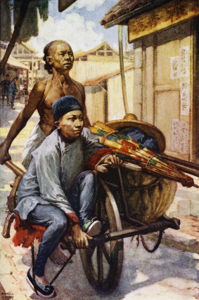 中国。手押し車（カラーリトグラフ 作： Norman Hardy