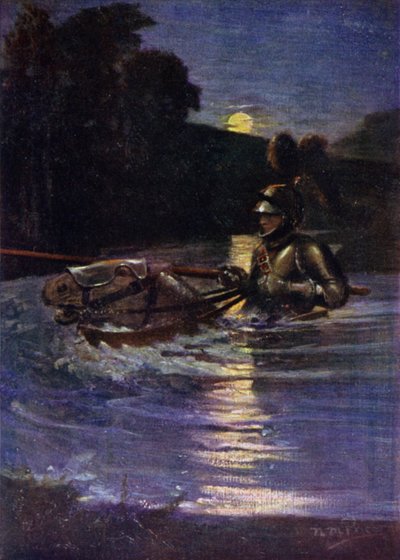 The Ride of William Deloraine (colour litho)   1407868   ja       japanese Successfully Translated  Original: Oxford and Cambridge Boat Race, 19th century, 1941. Translat: 