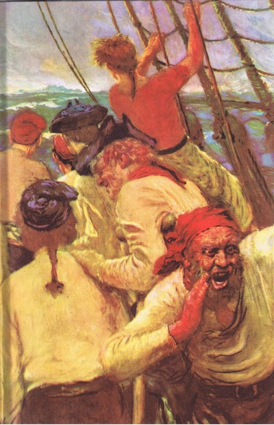 1947年にマクドナルドが発行したトレジャーアイランドの表紙デザイン（カラーリソ） 作： Norman Mills Price
