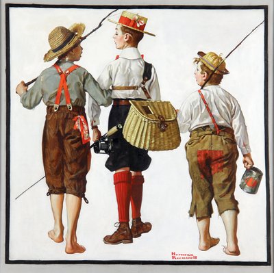 釣り旅行、彼らは来週戻ってきます 作： Norman Rockwell