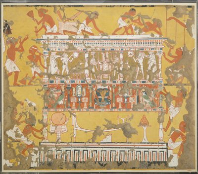 カタファルク、イプイの墓、c。紀元前1279〜1213年（紙にテンペラ） 作： Norman de Garis Davies