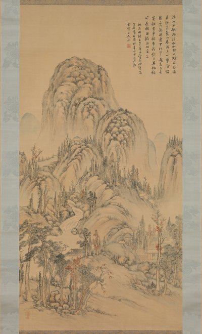 1822年の秋の日に友人と会う。 作： Noro Kaiseki