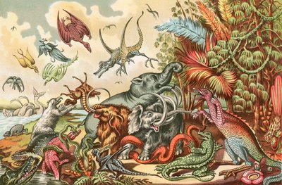 先史時代の動物と爬虫類 作： North American