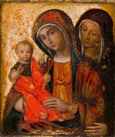 聖母マリア、キリスト、聖アン、1500〜1600年頃（油とパネル） 作： Northern Italian School