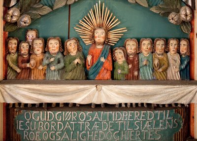 最後の晩餐」 祭壇画の細部（木部塗装 作： Norwegian School