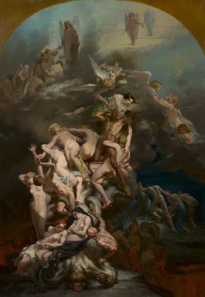 天国と地獄、c。 1850 作： Octave Tassaert