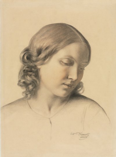若い女性の肖像、c。 1854-1858。 作： Octave Tassaert