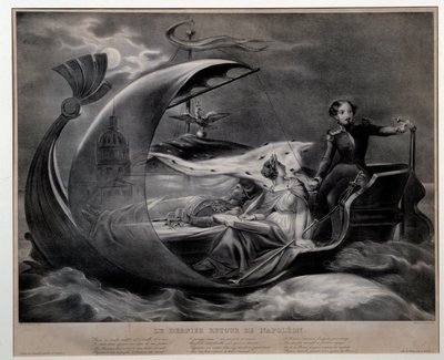 ナポレオンの最後の帰還 ジョインヴィル公フランソワ・フェルディナン・ドルレアン（1818-1900）が参加する皇帝ナポレオンの遺体移送のアレゴリー的表現。オクターヴ・タサール（1800-1874）による1840年のマルメゾン周辺のスケッチ。シャトー・ミュー 作： Octave Tassaert