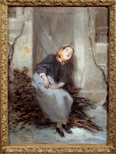 木製の運搬車 オクターヴ・タサール（1800-1874）による絵画 1855年 コーエン美術館 作： Octave Tassaert
