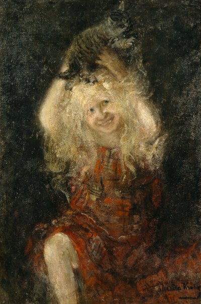 猫と女の子 作： Oda Krohg