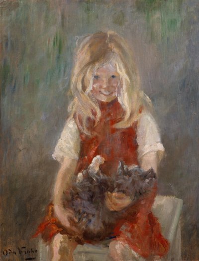猫と女の子 作： Oda Krohg
