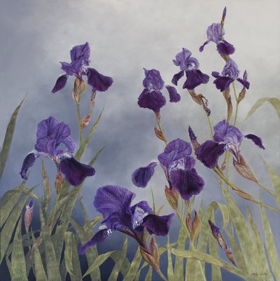 Iris hybrida, 2015（アクリル、ジェッソを塗った木） 作： オディール・キッド