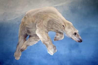 Ursus maritimus 2 （アクリル、ジェッソ・リネン） 作： オディール・キッド