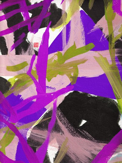 Zen Purple Floral, 2023（キャンバスにアクリル絵具） 作： Odilia W. Y. Fu