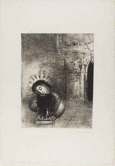 長いさなぎ、血の色、プレート 2/6 作： Odilon Redon