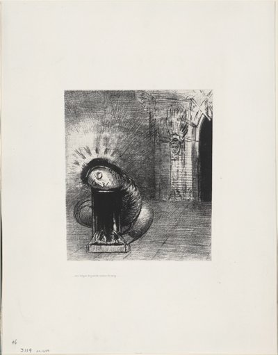 長いさなぎ、血の色、プレート 2/6 作： Odilon Redon