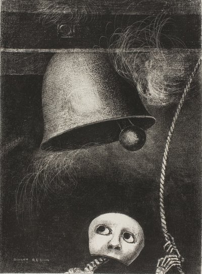 A Mask Sounds the Funeral Knell、『To Edgar Poe』のプレート 3 作： Odilon Redon