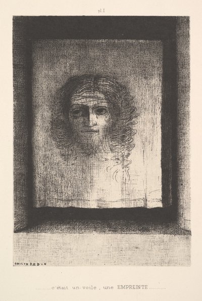 ベール、印刷された画像、1891年。 作： Odilon Redon