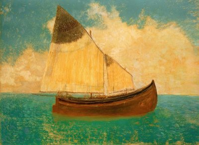 漂流（黄色い帆のボート） 作： Odilon Redon