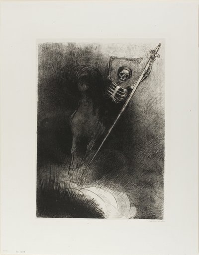 そして彼の上に座っていた彼の名前は死、プレート 3/12 作： Odilon Redon