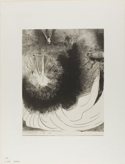 And There Fell a Great Star From Heaven, Burning as It We Were a Lamp, プレート 5/12 作： Odilon Redon