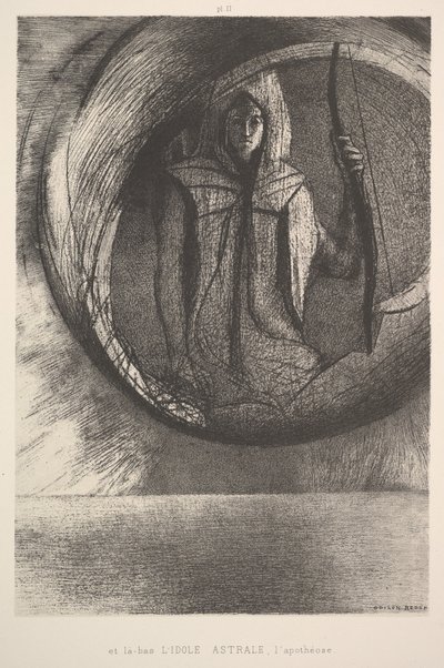 そしてあそこには、アストラルアイドル、神格化、1891年。 作： Odilon Redon