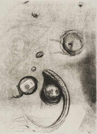 And that Eyes without Heads Were Floating Like Mollusks、プレート 13/24 作： Odilon Redon