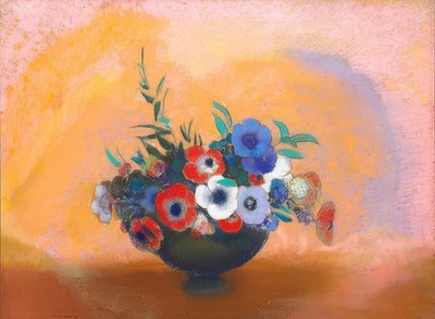 アネモネ（LesAnémones）。 1912年頃 作： Odilon Redon
