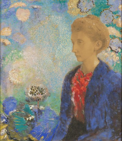 ドームシーの男爵夫人、1900年頃（パステルとガッシュ） 作： Odilon Redon