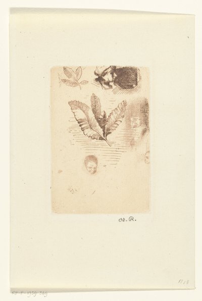 スケッチ付きシート クロッキー 作： Odilon Redon