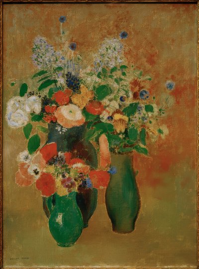 花束-花のある静物 作： Odilon Redon