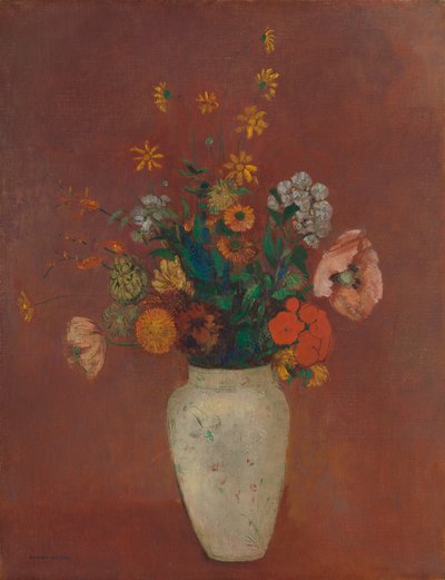 約中国の花瓶の花束1912-14。 作： Odilon Redon