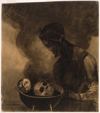 魔術師の大釜 作： Odilon Redon
