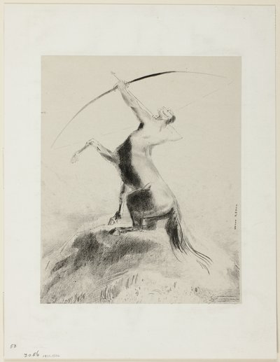雲を狙うケンタウロス 作： Odilon Redon