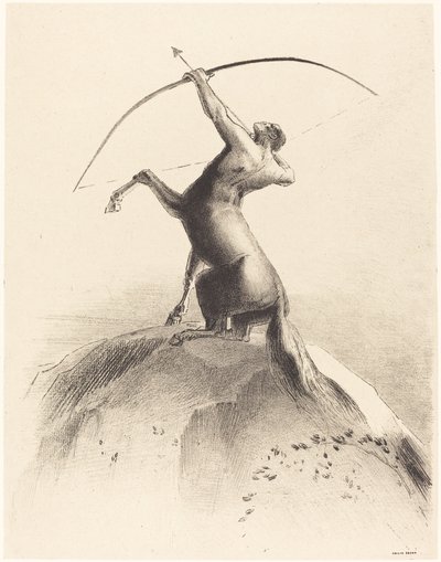 雲を狙うケンタウロス 作： Odilon Redon