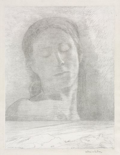 閉じた目 作： Odilon Redon
