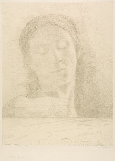 閉じた目 作： Odilon Redon