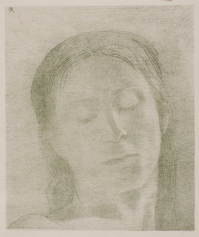 閉じた目 作： Odilon Redon