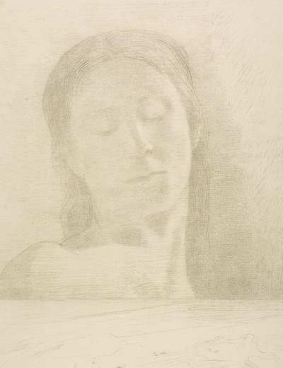 目を閉じて 作： Odilon Redon