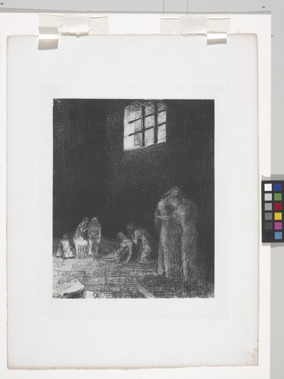 In The Shadow Of People Weep And Pray... (チンアップリケ紙にリトグラフ) 作： Odilon Redon