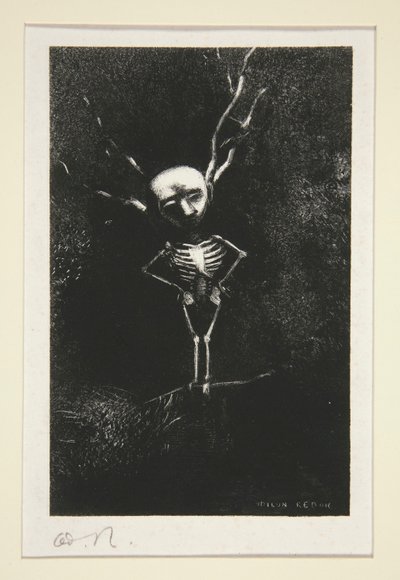 Dans le d?dale des branch la bl?me figure apparaissait (In the Maze of Branches Pale Figure Appeared) シリーズ Le jur? より。 (陪審員) 作： Odilon Redon