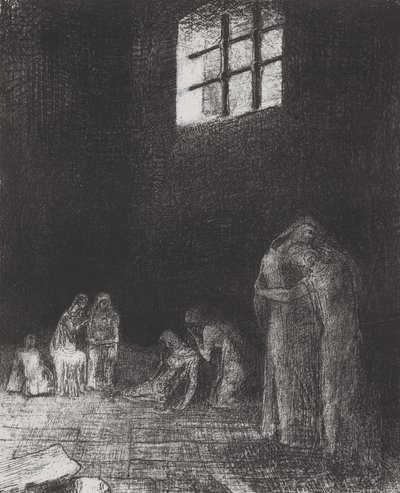 影の中で人々は泣き、祈る… 作： オディロン・ルドン